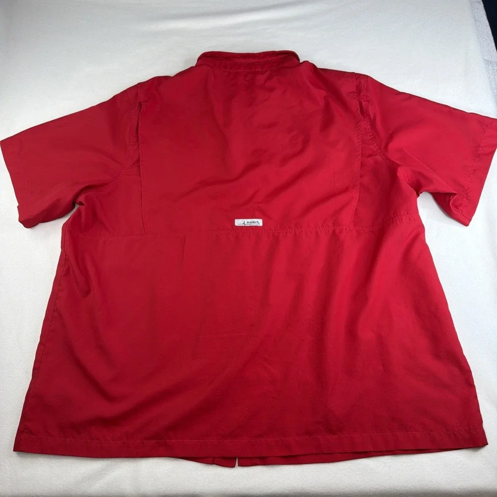 Habit Mens 3XL Red Fishing Shirt Solar Factor Short Sleeve Vented Outdoor